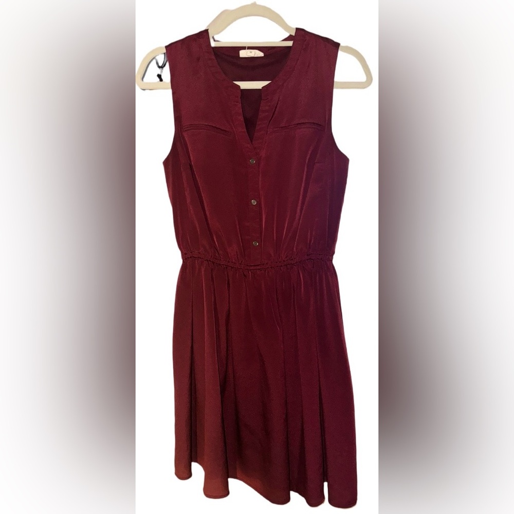 Sleeveless Burgundy Dress